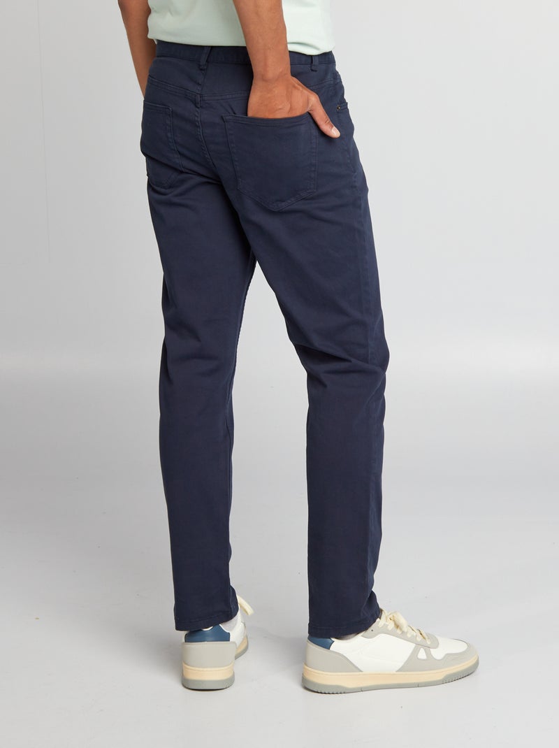 Pantalón chino slim con 5 bolsillos - L32 AZUL - Kiabi