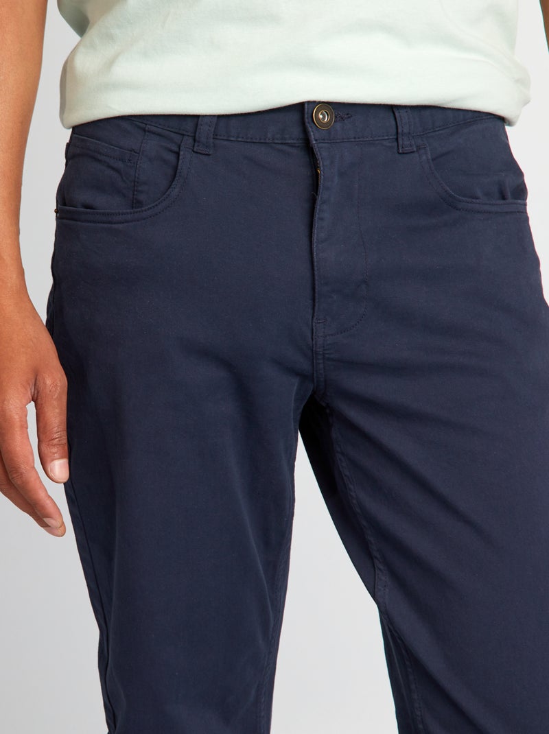 Pantalón chino slim con 5 bolsillos - L32 AZUL - Kiabi