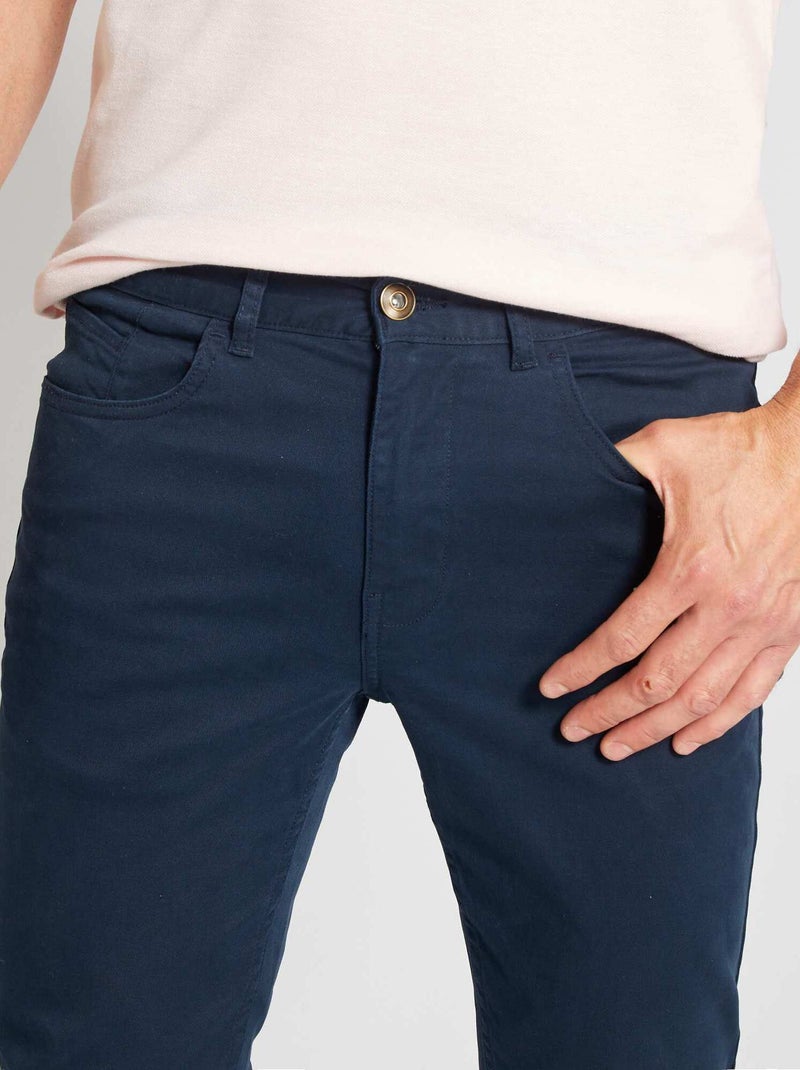 Pantalón chino slim con 5 bolsillos - L32 AZUL - Kiabi