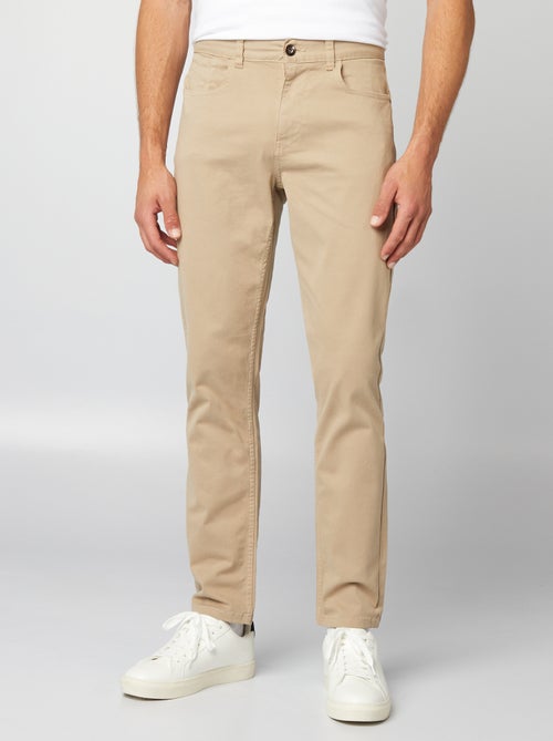 Pantalón chino slim con 5 bolsillos - L32 - Kiabi Pantalón chino slim con 5 bolsillos - L32 - Kiabi