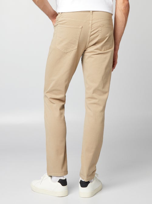 Pantalón chino slim con 5 bolsillos - L32 - Kiabi Pantalón chino slim con 5 bolsillos - L32 - Kiabi
