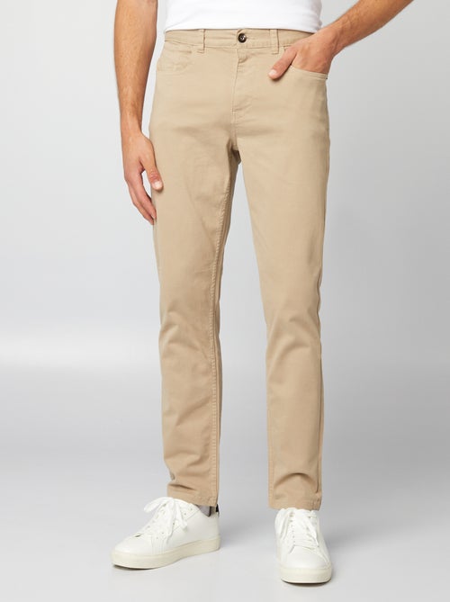 Pantalón chino slim con 5 bolsillos - L32 - Kiabi Pantalón chino slim con 5 bolsillos - L32 - Kiabi
