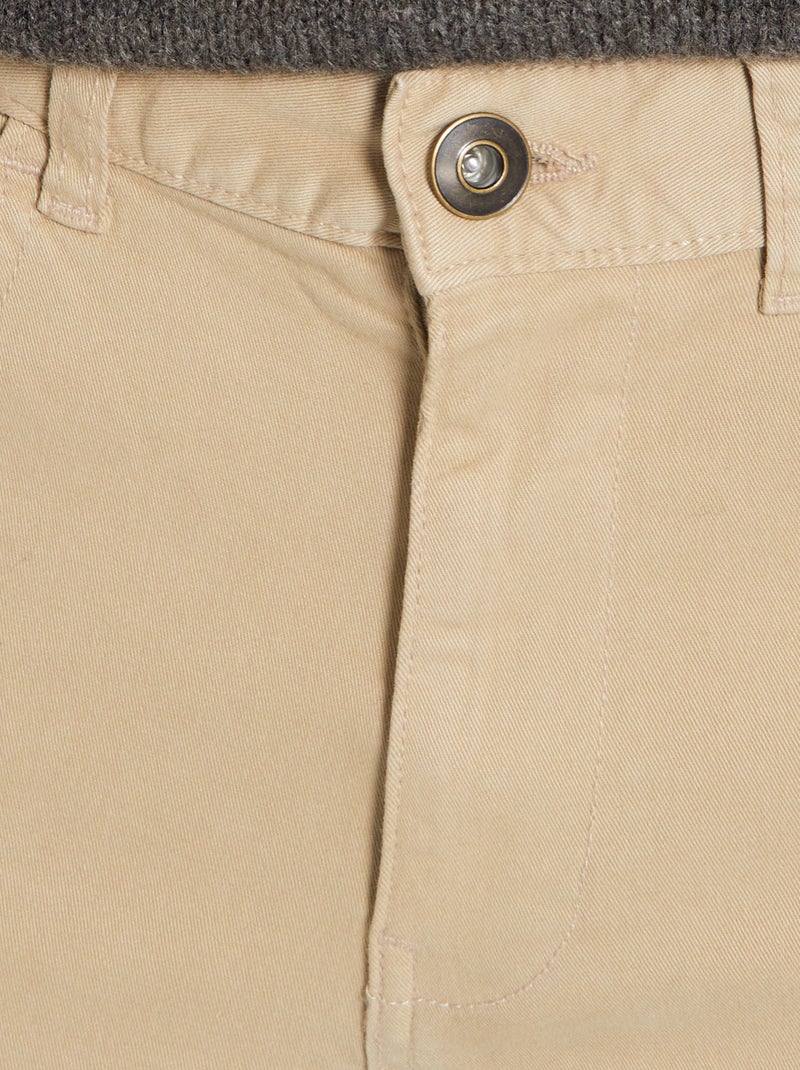 Pantalón chino slim con 5 bolsillos - L32 beige - Kiabi