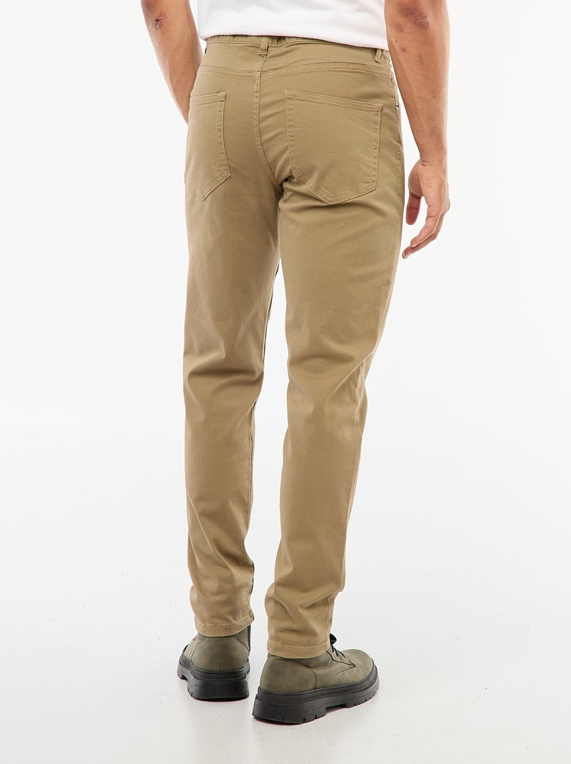 Pantalón chino slim con 5 bolsillos - L32 Beige - Kiabi