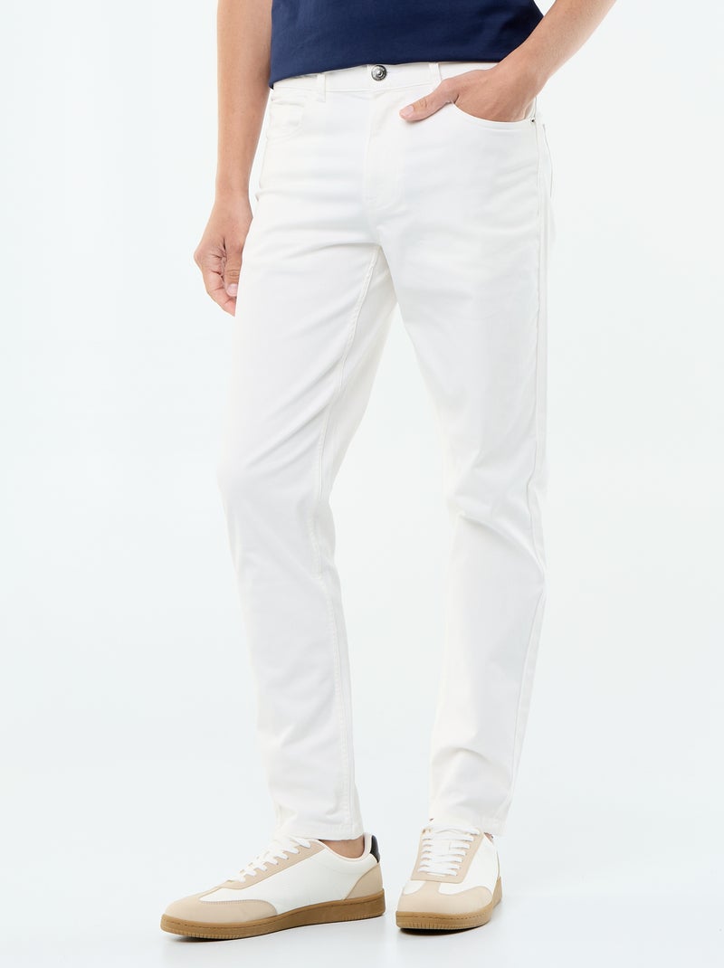 Pantalón chino slim con 5 bolsillos - L32 Beige - Kiabi