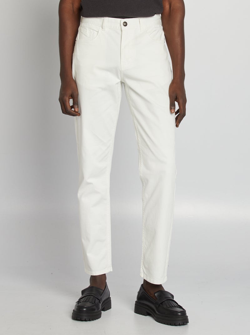 Pantalón chino slim con 5 bolsillos - L32 BLANCO - Kiabi