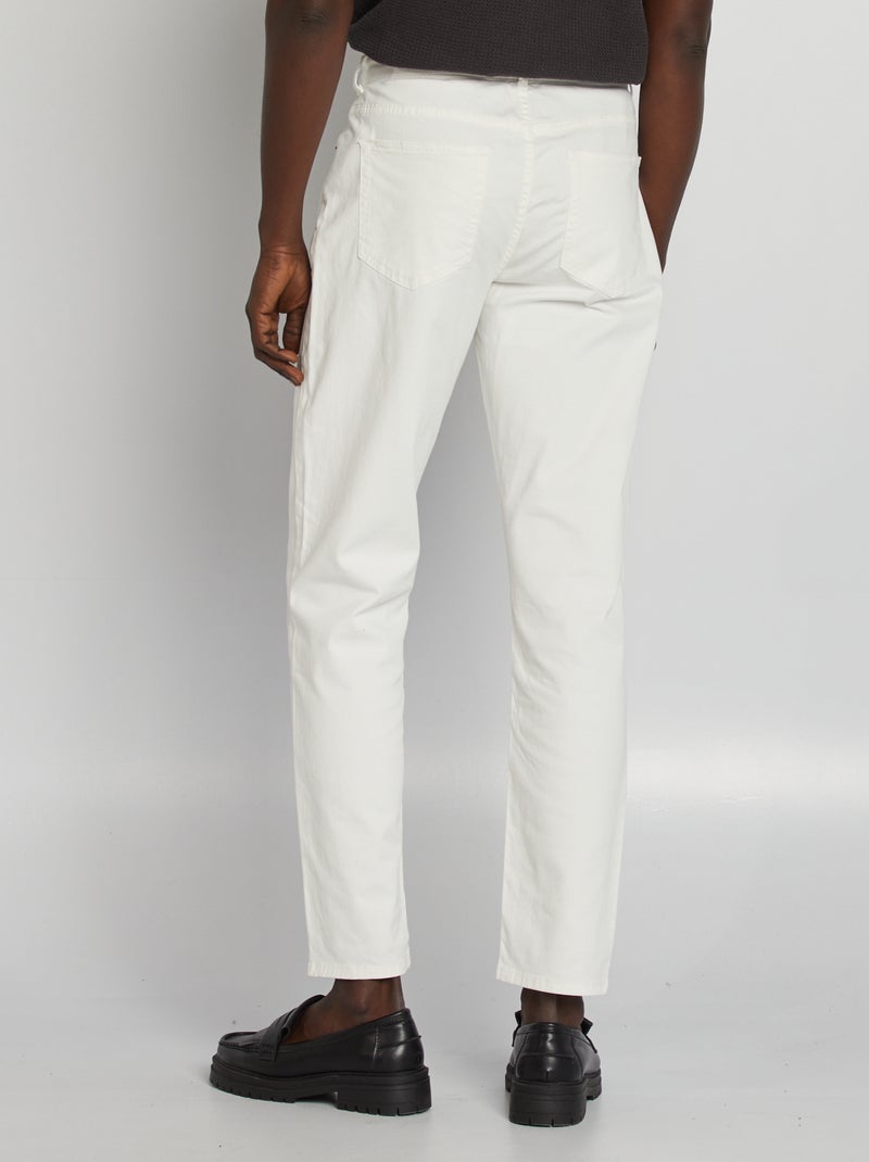 Pantalón chino slim con 5 bolsillos - L32 BLANCO - Kiabi