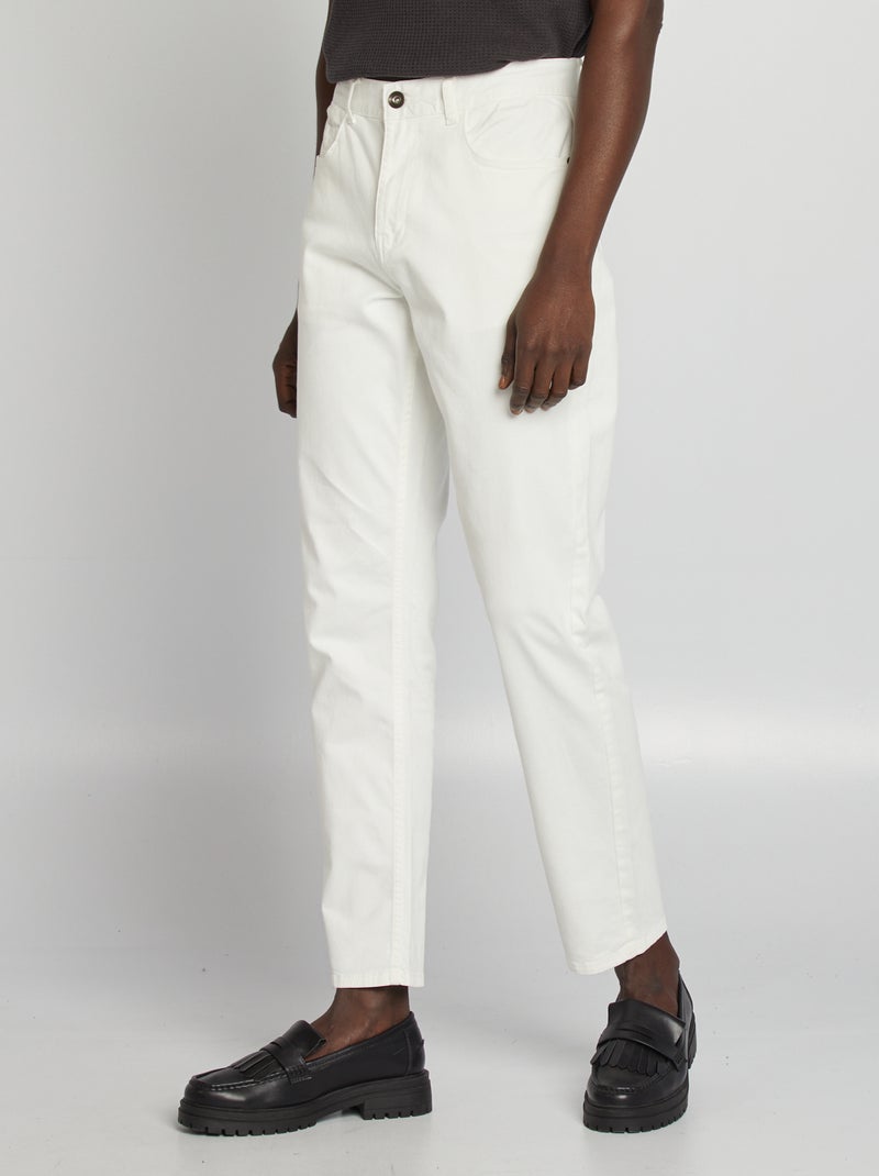 Pantalón chino slim con 5 bolsillos - L32 BLANCO - Kiabi
