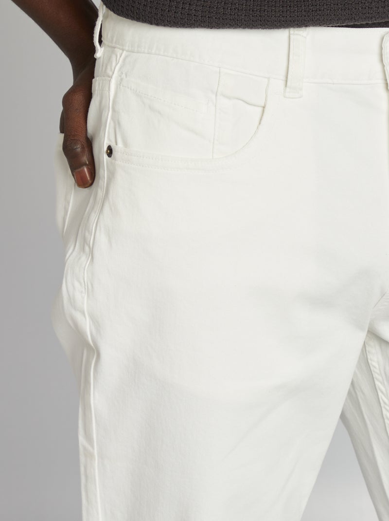 Pantalón chino slim con 5 bolsillos - L32 BLANCO - Kiabi