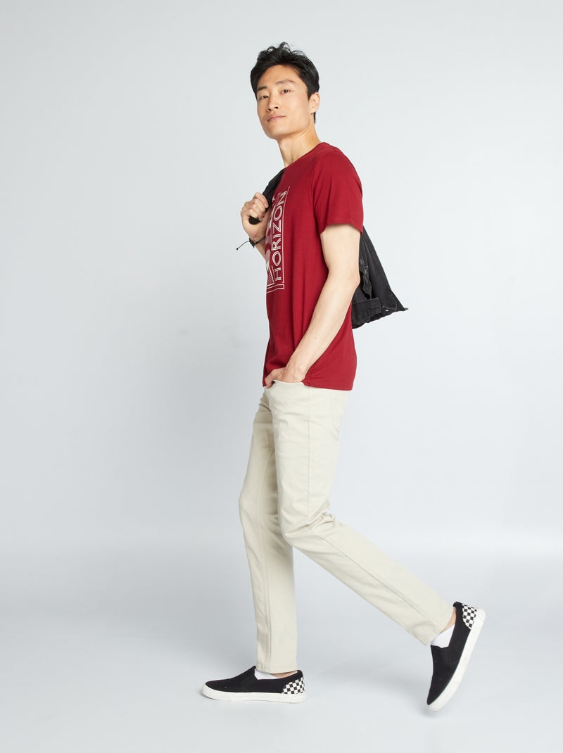 Pantalón chino slim con 5 bolsillos - L32 GRIS - Kiabi