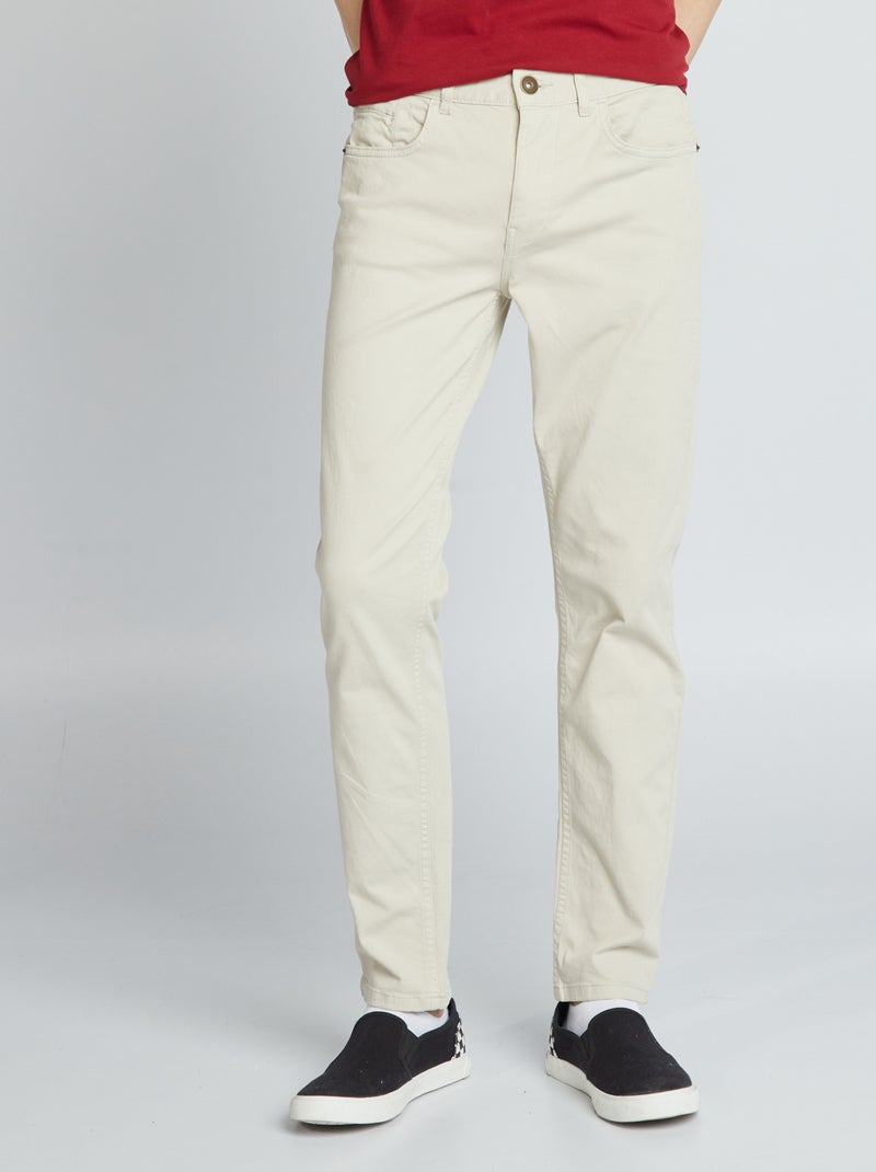Pantalón chino slim con 5 bolsillos - L32 GRIS - Kiabi