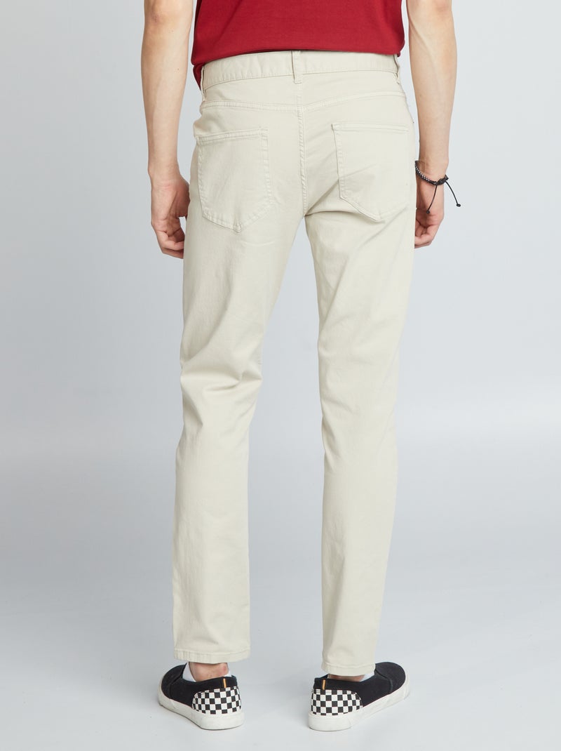 Pantalón chino slim con 5 bolsillos - L32 GRIS - Kiabi