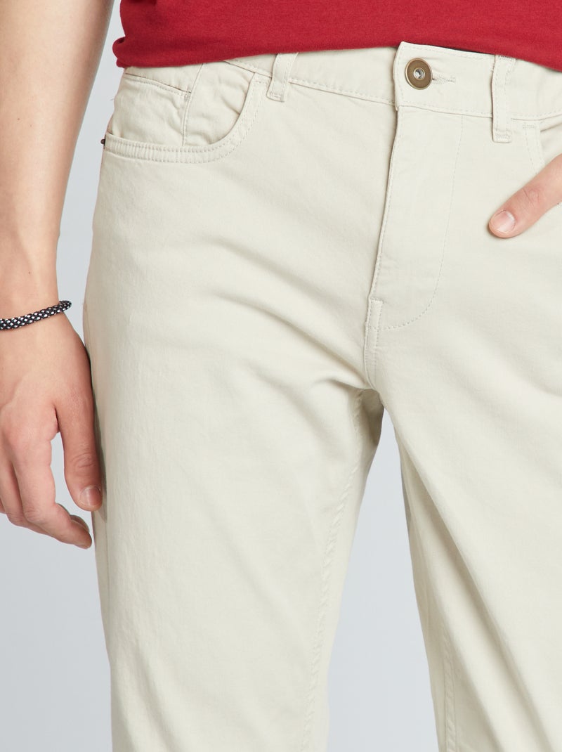 Pantalón chino slim con 5 bolsillos - L32 GRIS - Kiabi