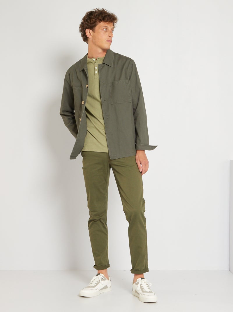 Pantalón chino slim con 5 bolsillos - L32 KAKI - Kiabi