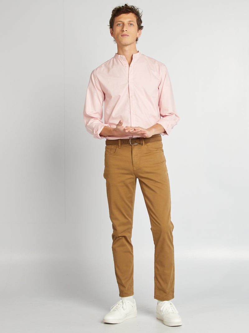 Pantalón chino slim con 5 bolsillos - L32 MARRON - Kiabi