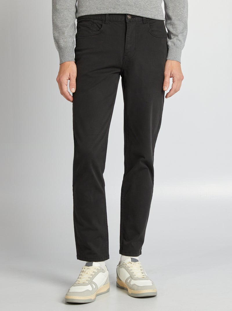 Pantalón chino slim con 5 bolsillos - L32 NEGRO - Kiabi