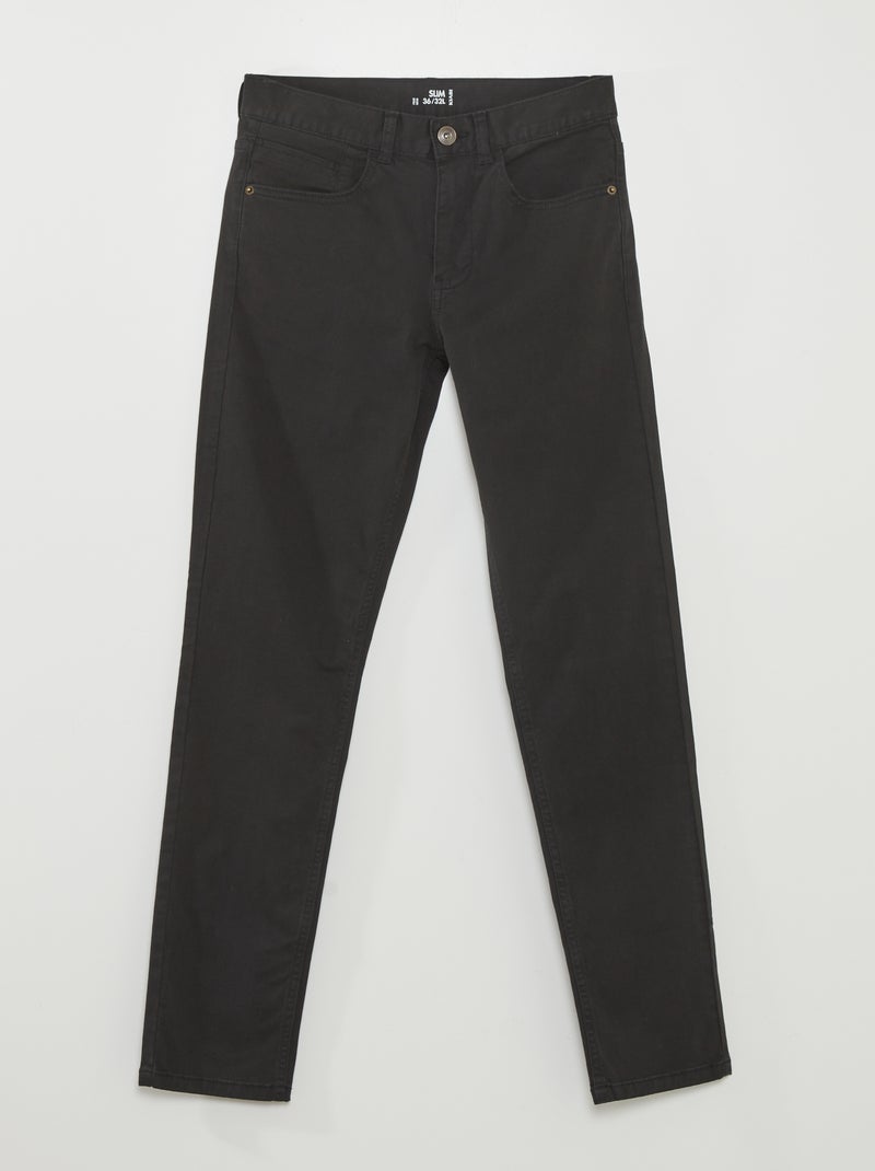 Pantalón chino slim con 5 bolsillos - L32 NEGRO - Kiabi