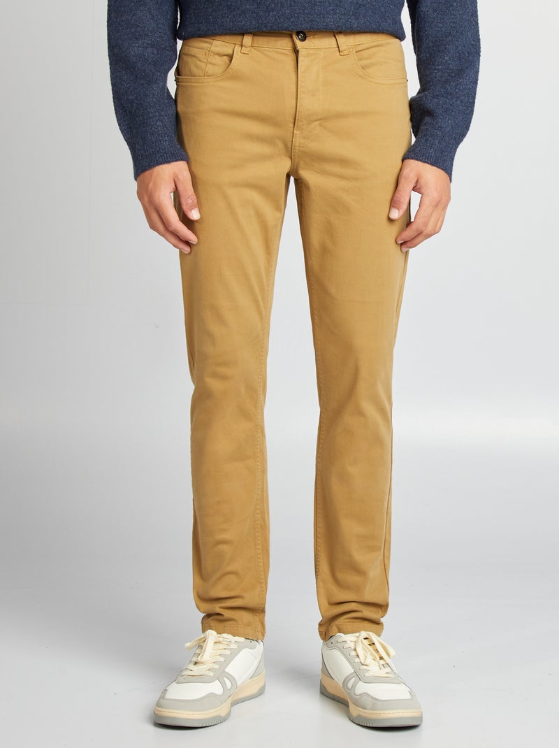 Pantalón chino slim con 5 bolsillos - L32 VERDE - Kiabi
