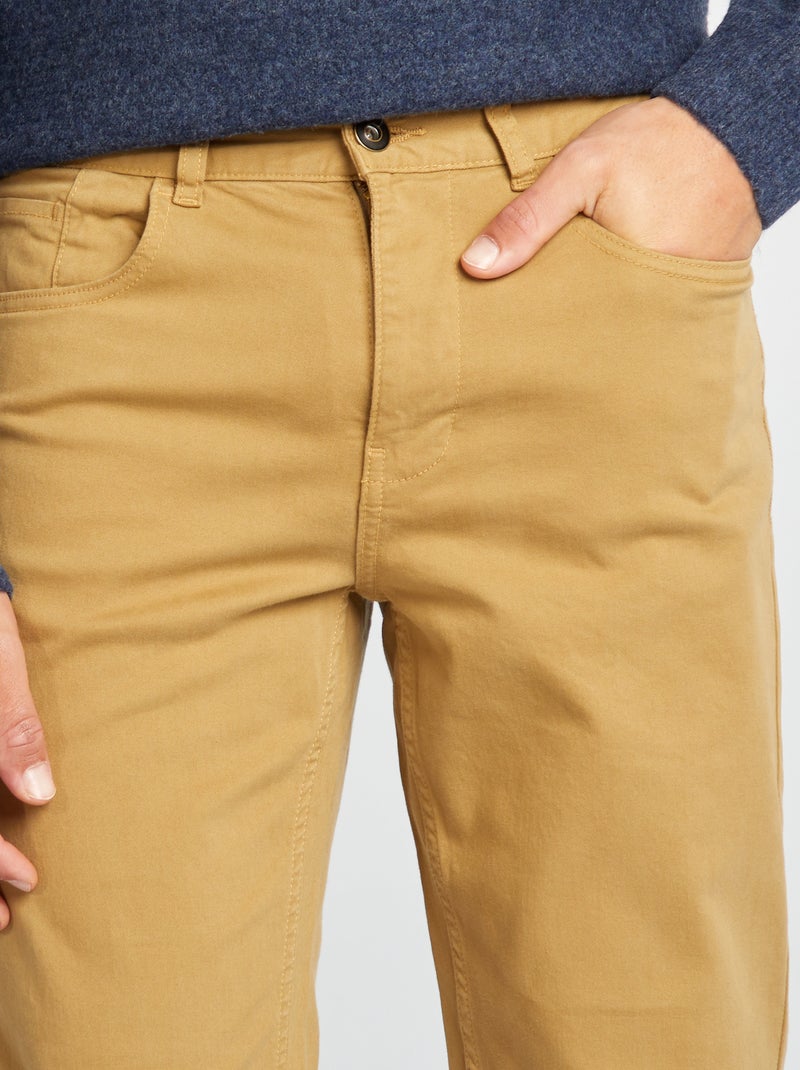 Pantalón chino slim con 5 bolsillos - L32 VERDE - Kiabi