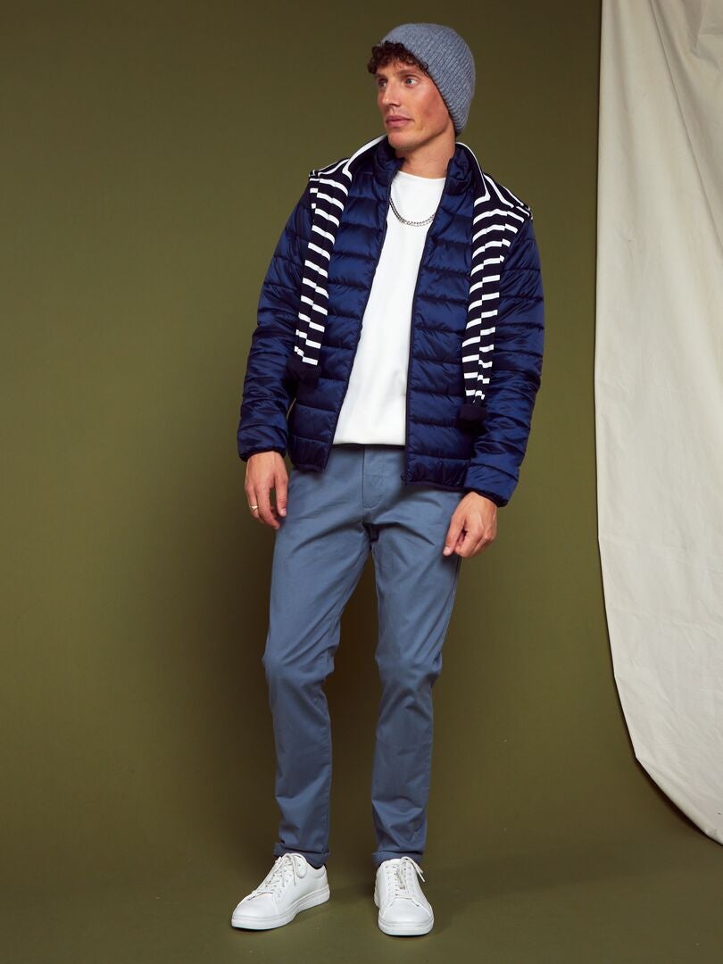 Pantalón chino slim con cinturón - L32 TORMENTA GRIS - Kiabi