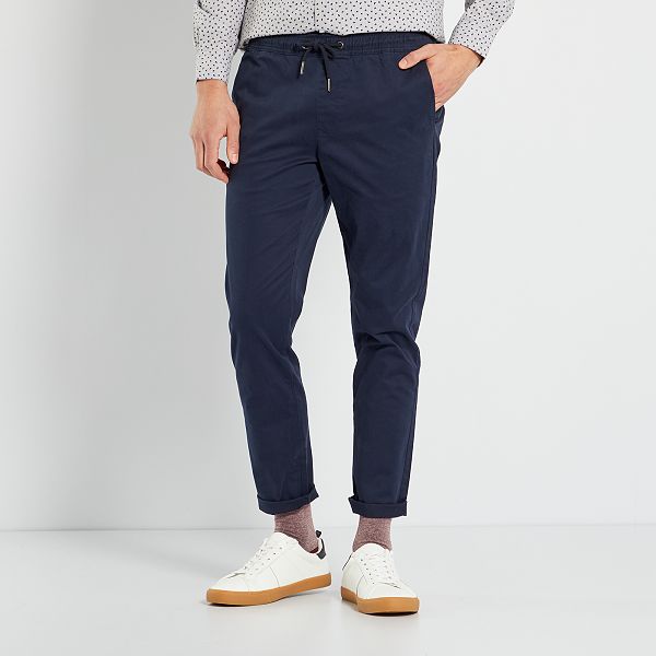 Pantalón chino slim corte jogger Hombre talla S-XXL - azul - Kiabi - 17,00€