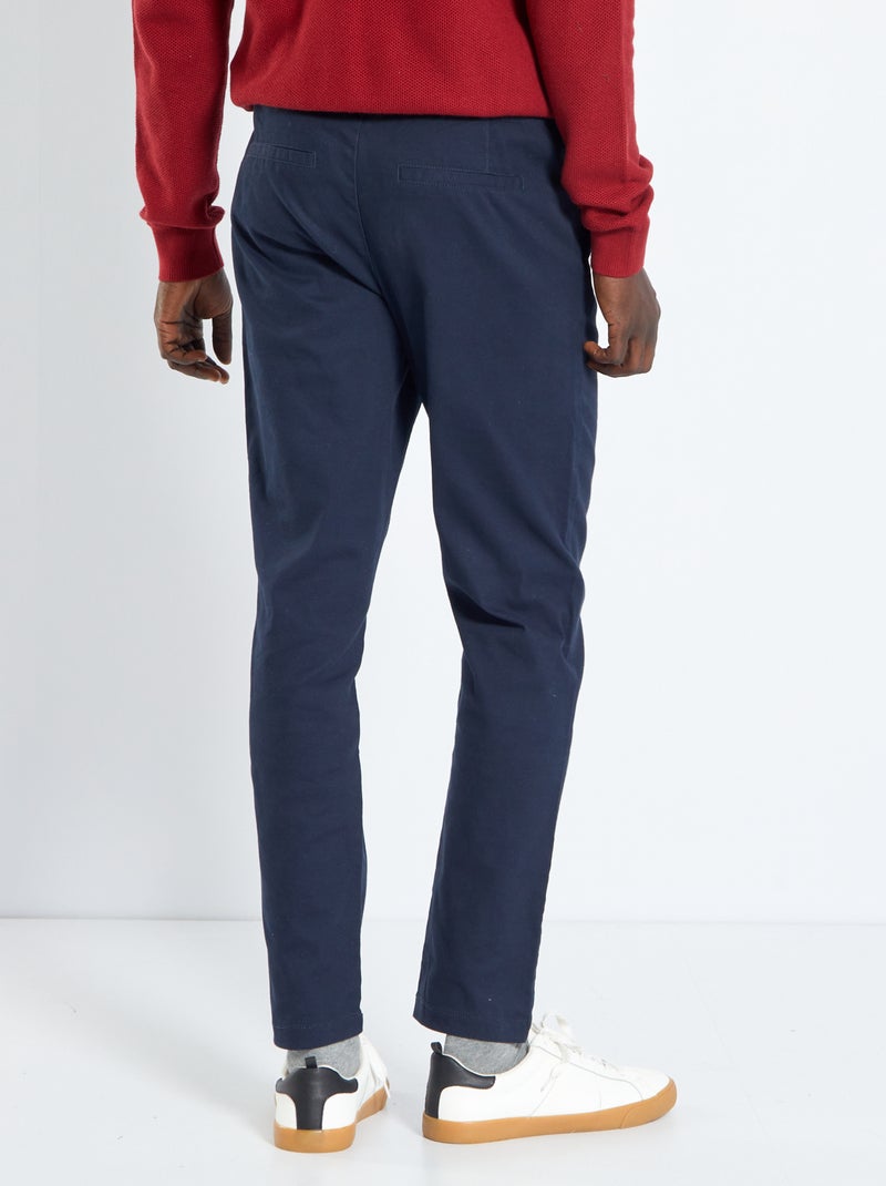 Pantalón chino slim corte jogger AZUL - Kiabi