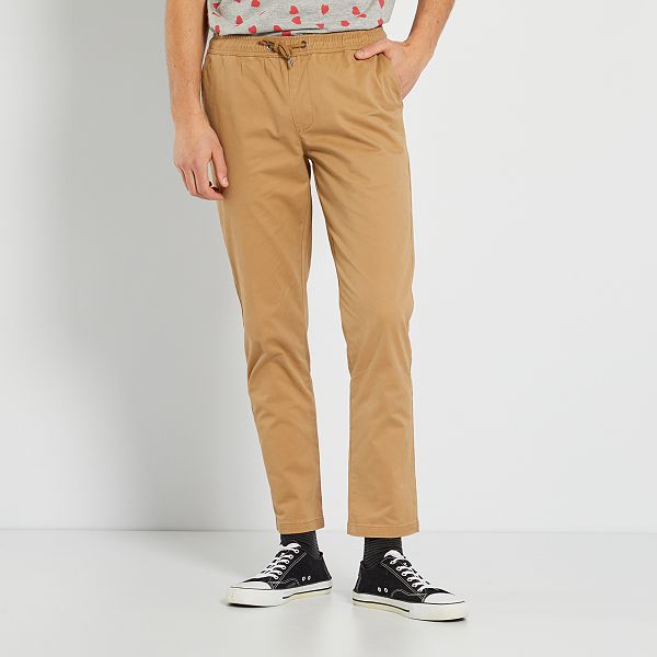 Pantalón chino slim corte jogger Hombre talla S-XXL - BEIGE - Kiabi - 17,00€