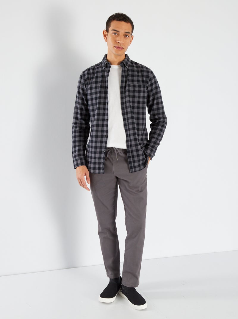 Pantalón chino slim corte jogger GRIS - Kiabi