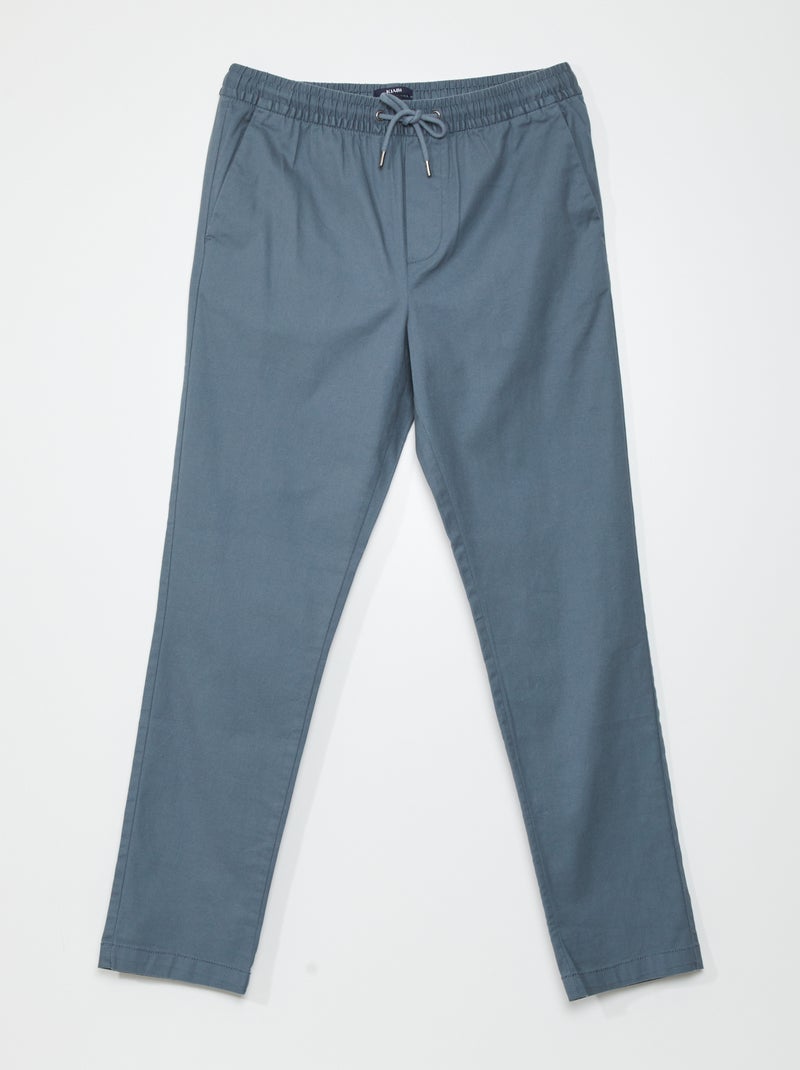 Pantalón chino slim corte jogger GRIS - Kiabi