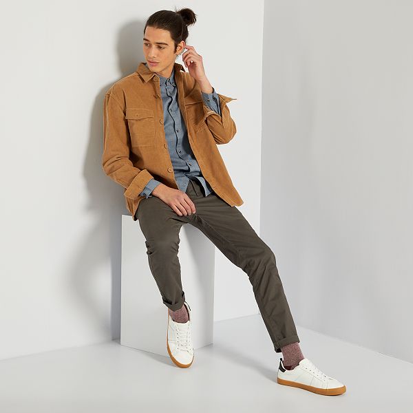 Pantalón chino slim corte jogger Hombre talla S-XXL - KAKI - Kiabi - 17,00€