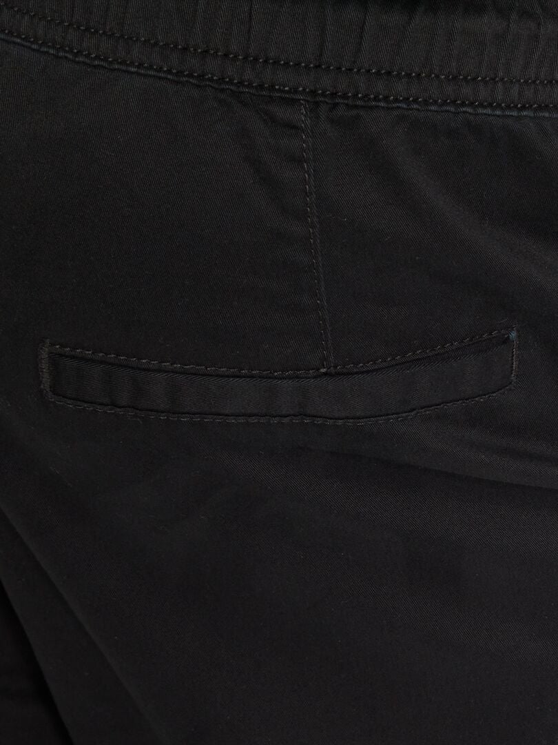 Pantalón chino slim corte jogger Negro - Kiabi