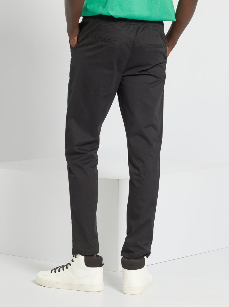 Pantalón chino slim corte jogger Negro - Kiabi