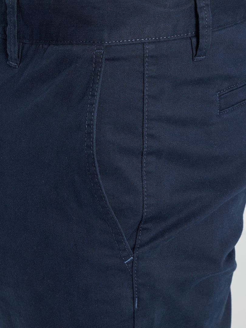 Pantalón chino slim de algodón puro L36 +1,90 m azul - Kiabi