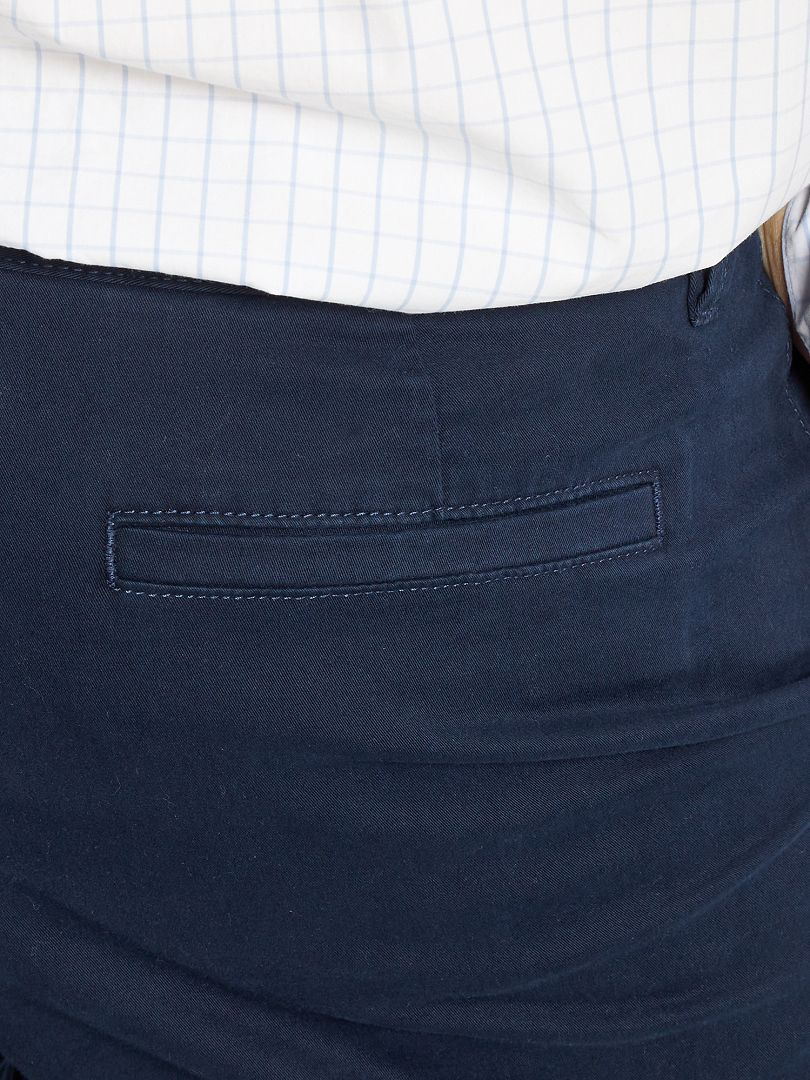 Pantalón chino slim de algodón puro L36 +1,90 m azul - Kiabi