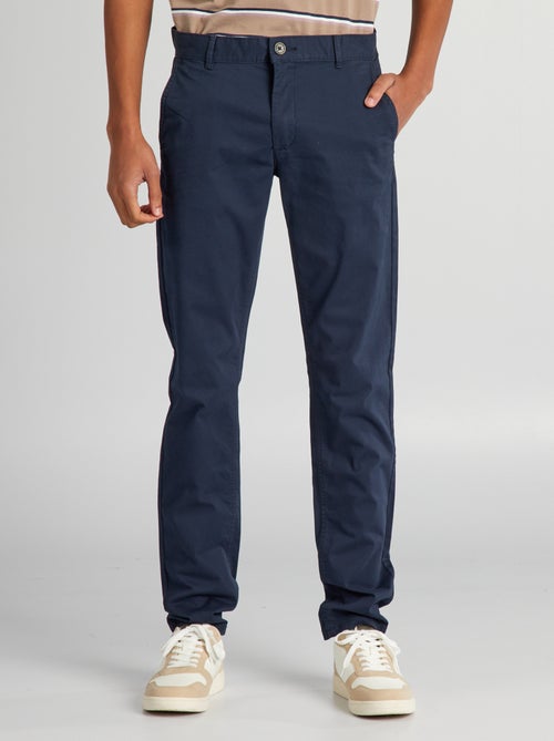Pantalón chino slim de algodón puro L36 +1,90 m - Kiabi