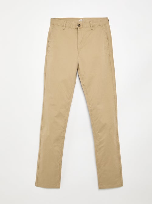 Pantalón chino slim de algodón puro L36 +1,90 m - Kiabi Pantalón chino slim de algodón puro L36 +1,90 m - Kiabi