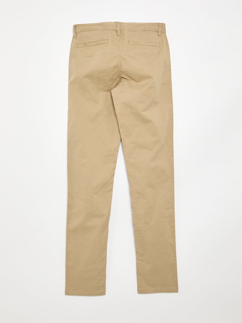 Pantalón chino slim de algodón puro L36 +1,90 m Beige - Kiabi