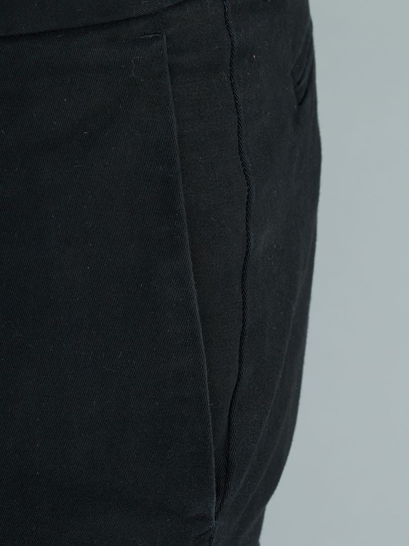 Pantalón chino slim de algodón puro L36 +1,90 m Negro - Kiabi