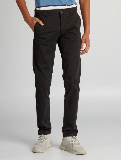 Pantalón slim con bolsillos laterales - Negro - Kiabi - 25.00€