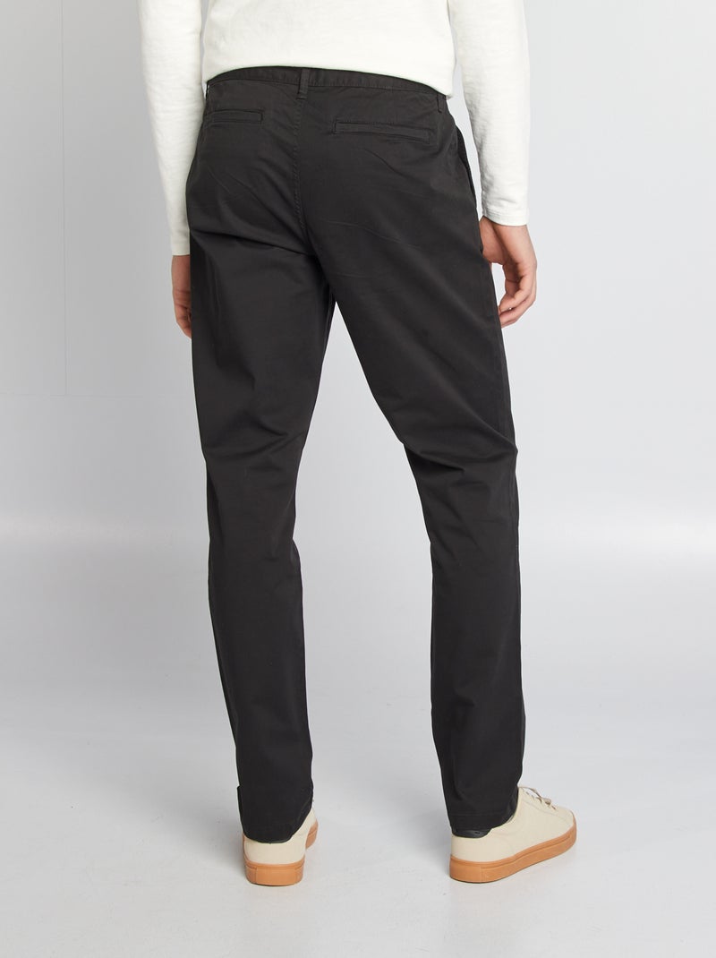 Pantalón chino slim de algodón puro L36 +1,90 m Negro - Kiabi