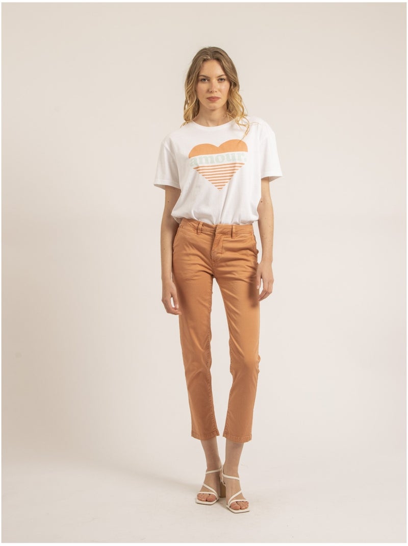 Pantalón chino slim EILYN Naranja - Kiabi