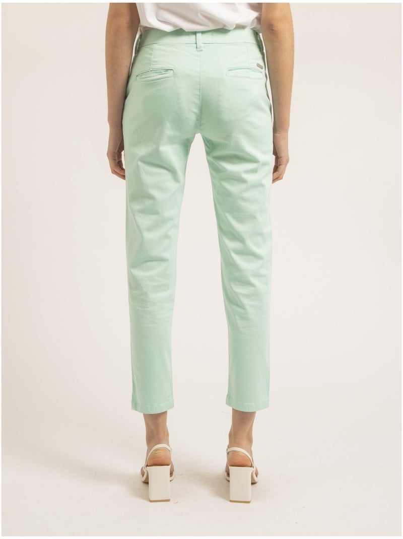 Pantalón chino slim EILYN Verde agua - Kiabi