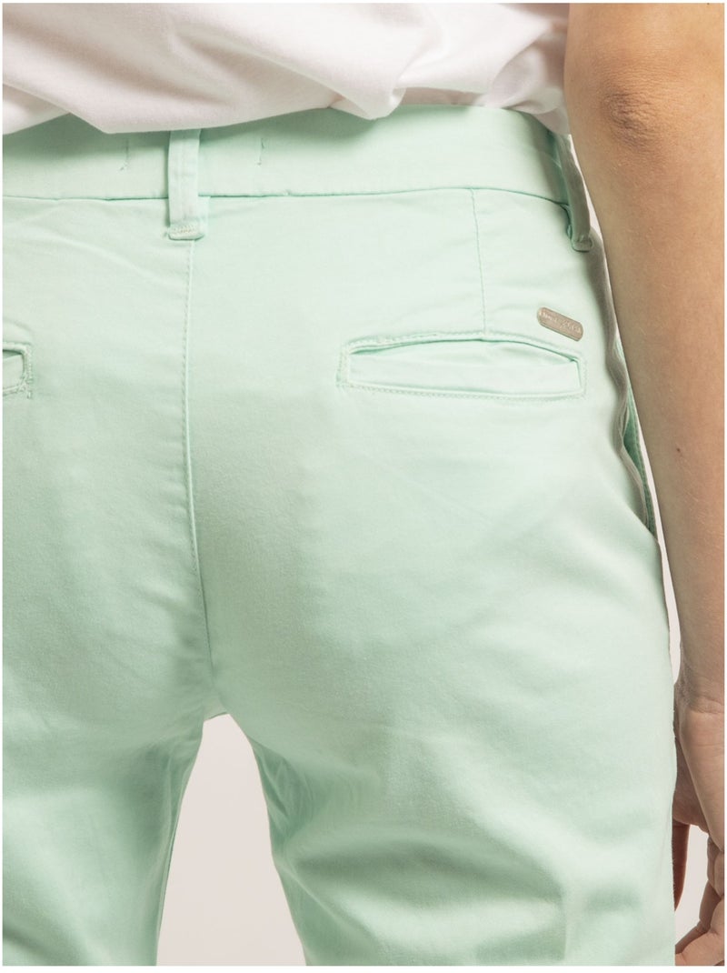 Pantalón chino slim EILYN Verde agua - Kiabi