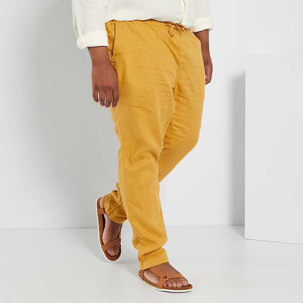 Pantalón chino slim fit Tallas grandes hombre - BEIGE - Kiabi - 29,00€