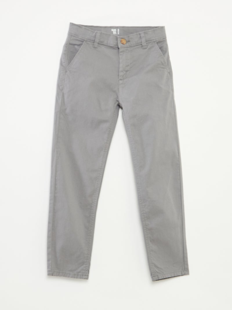 Pantalón chino slim GRIS - Kiabi