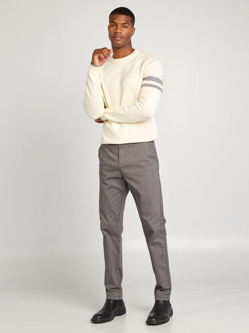 Pantalón chino slim GRIS - Kiabi