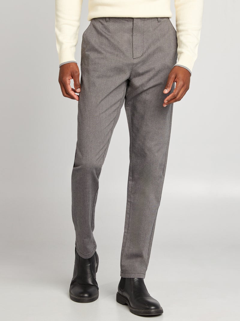 Pantalón chino slim GRIS - Kiabi