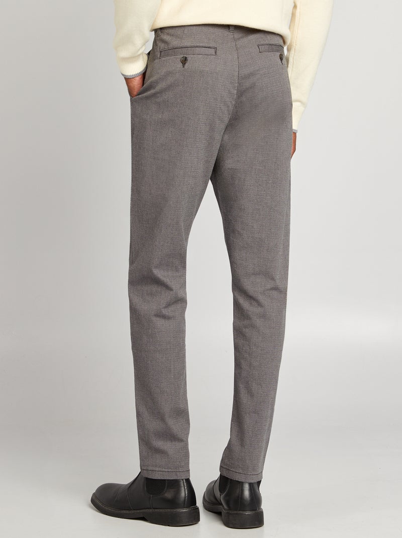 Pantalón chino slim GRIS - Kiabi