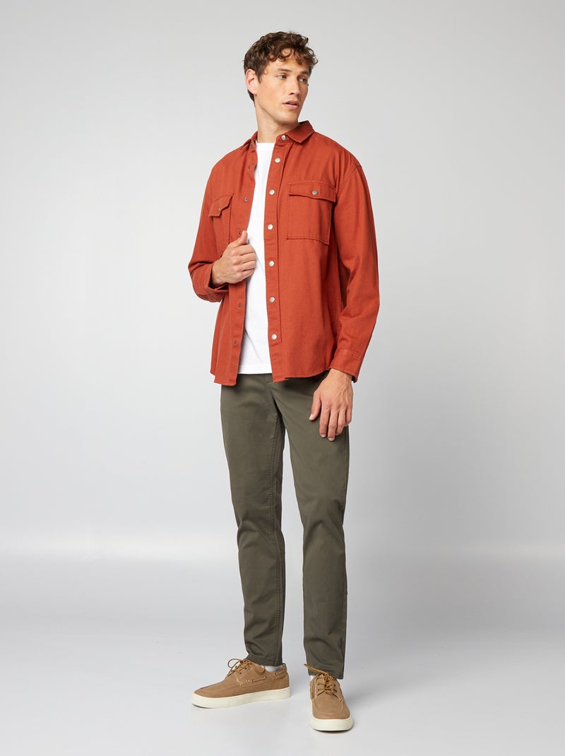 Pantalón chino slim KAKI - Kiabi