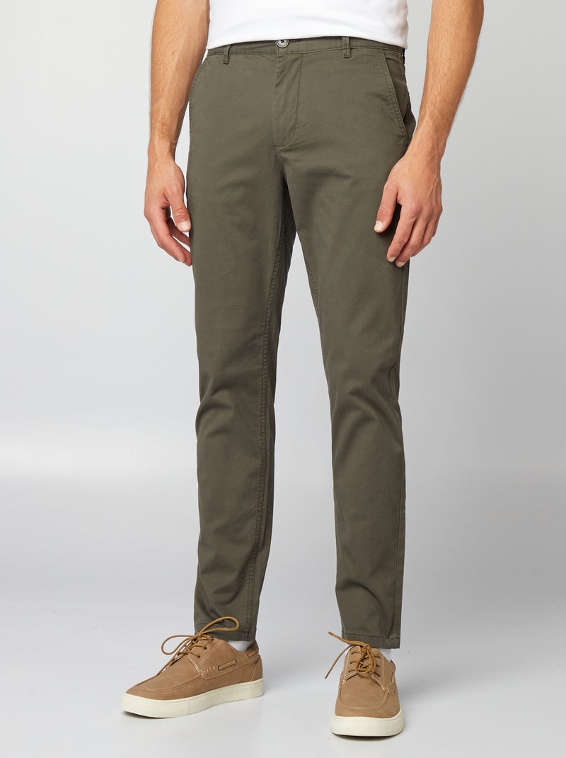 Pantalón chino slim KAKI - Kiabi